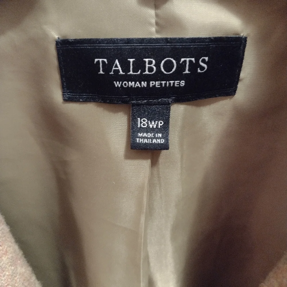 Talbots Size 18P Women's Petites Tan Jacket - Picture 4 of 4